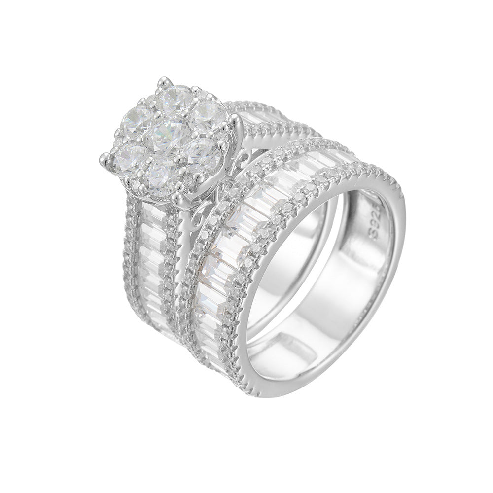 Sparkling Sterling Silver Bridal Set for Wedding