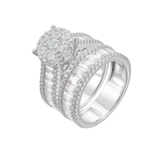 Sparkling Sterling Silver Bridal Set for Wedding