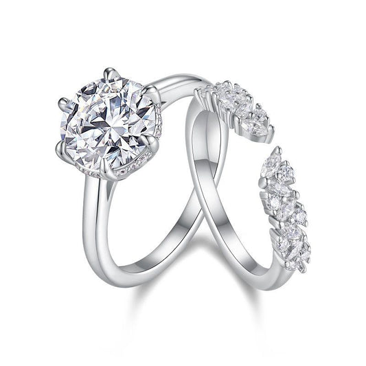 Round Cut Open Ring Set 
