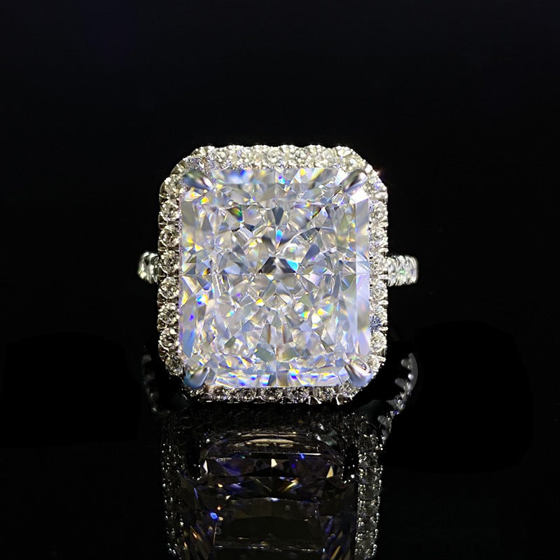 Crushed Ice Cushion Cut Halo Ring