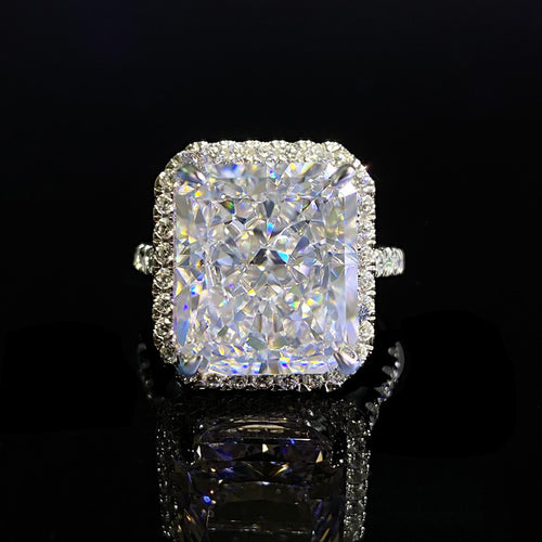Crushed Ice Cushion Cut Halo Ring