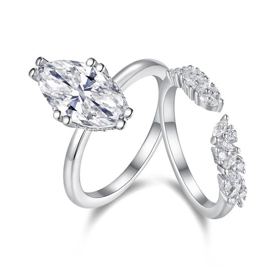 Marquise Cut Open Ring Set