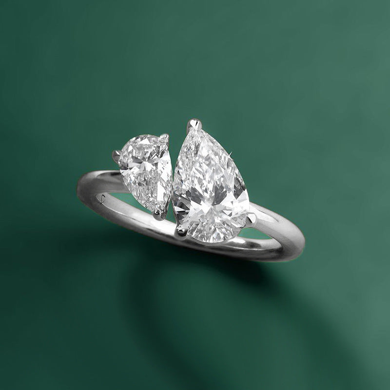 Double Pear Spark Ring