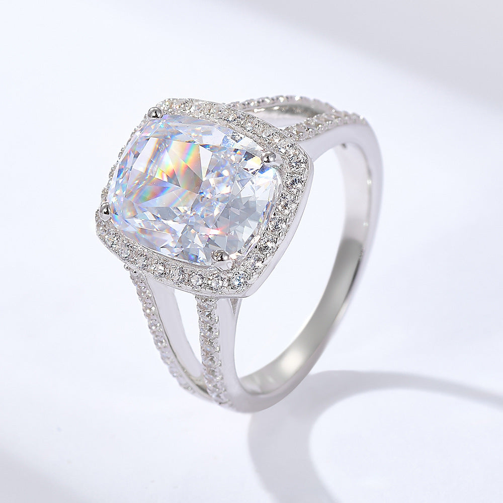 4.00 CT Cushion Cut Split Shank Halo Engagement Ring