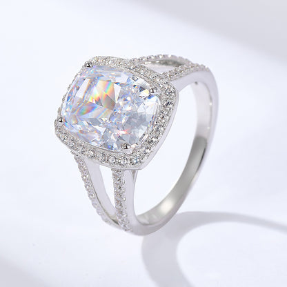 4.00 CT Cushion Cut Split Shank Halo Engagement Ring