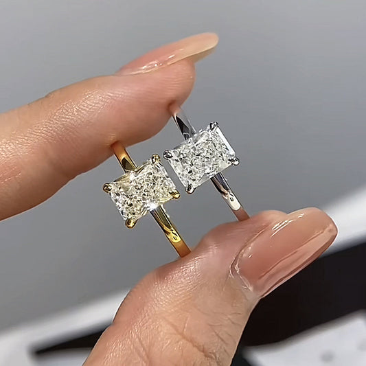 Crushed Ice Radiant Cut Solitaire Ring