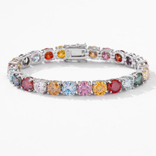 Colorful Moissanite Tennis Bracelet