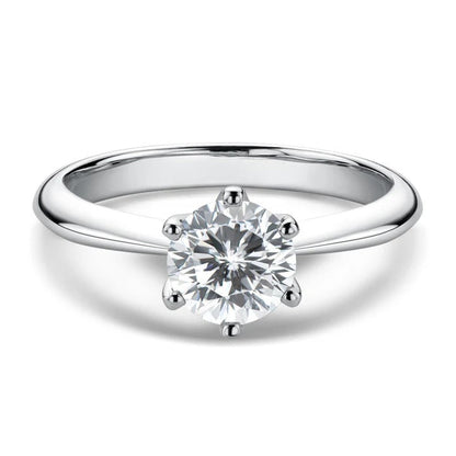 Classic Round Moissanite Solitaire Ring