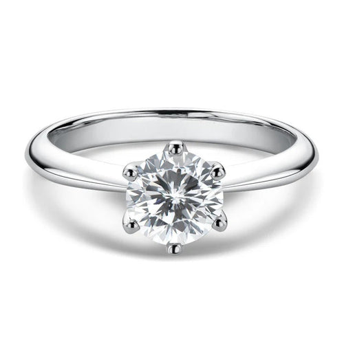 Classic Round Moissanite Solitaire Ring