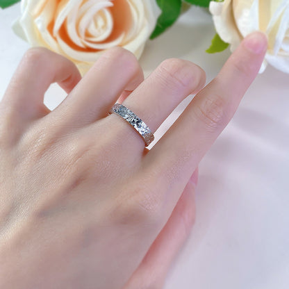 925 Sterling Silver Stackable Ring Textured Fancy