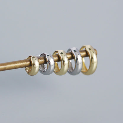 Silver 925 Minimalist Gold & Silver Huggie Hoop Earrings 