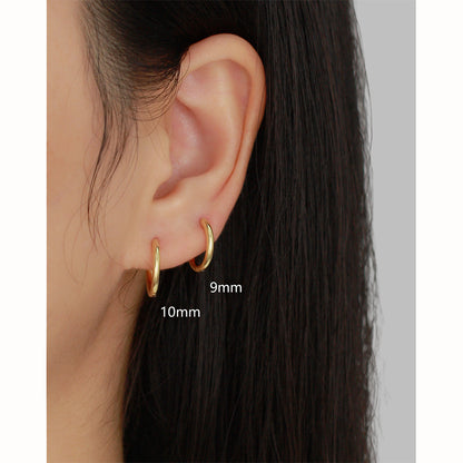 Timeless Gold & Silver Huggie Hoop Earrings - 10mm and 9mm