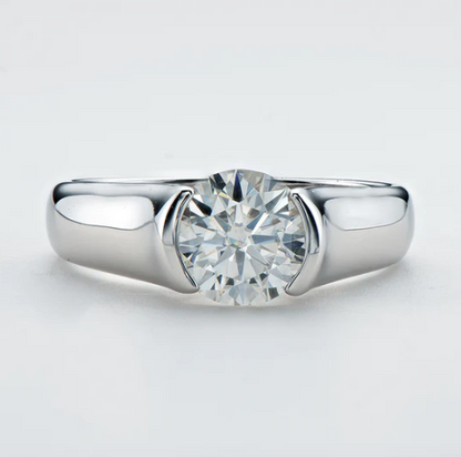 2 Carat Moissanite Diamond Solitaire Ring