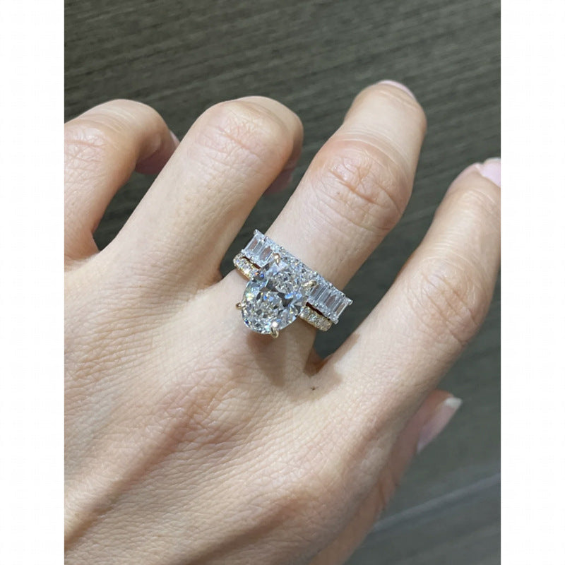 Crushed Ice Oval Diamond Ring