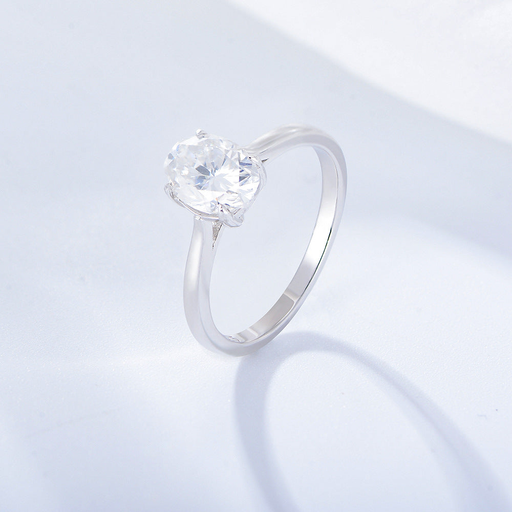 Silver 925 Oval Cut Solitaire Ring 