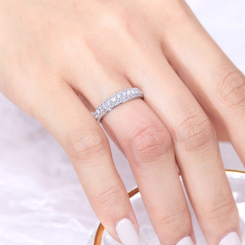 Silver Iced Pavé Elegance Band 