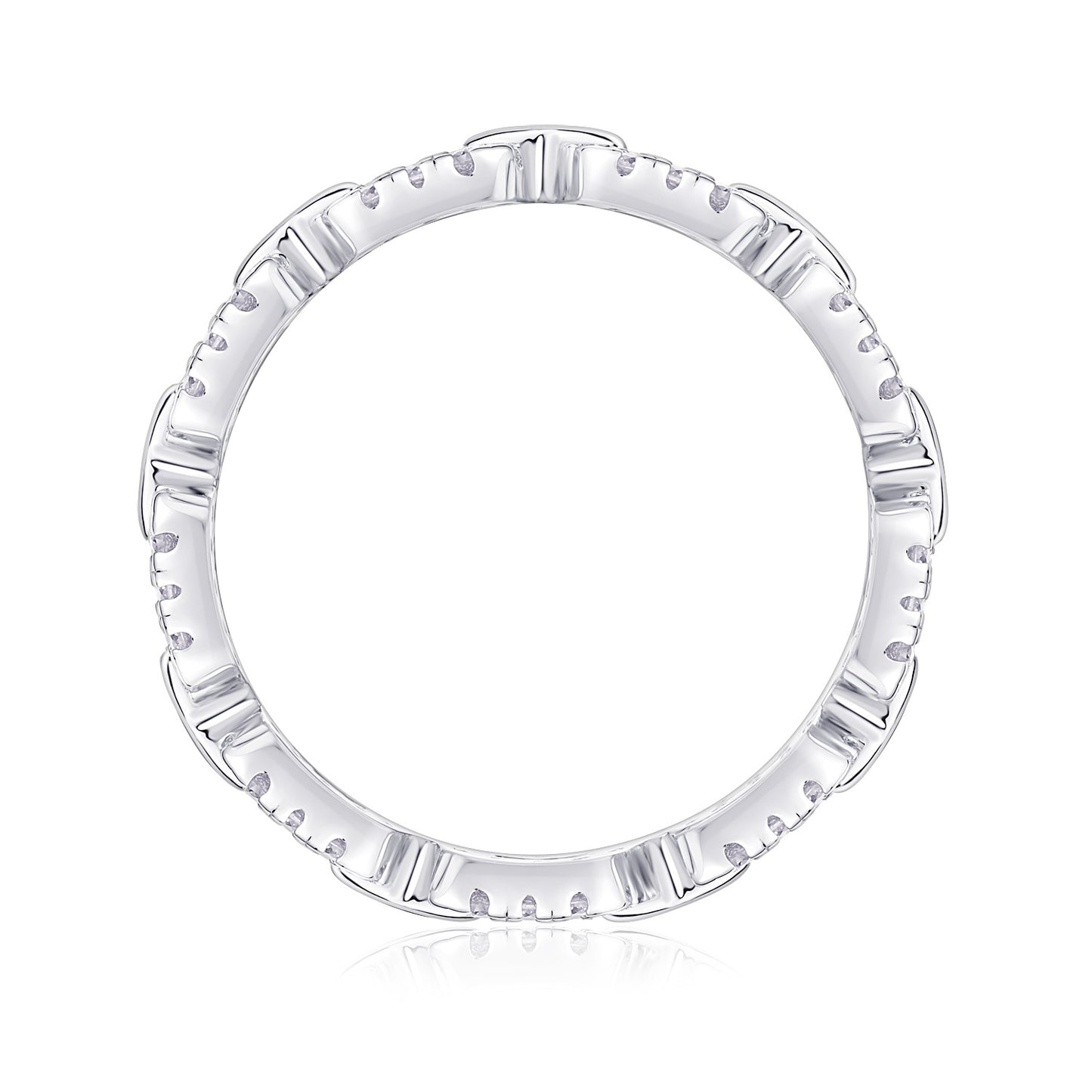Silver 925 Iced Link Chain Ring
