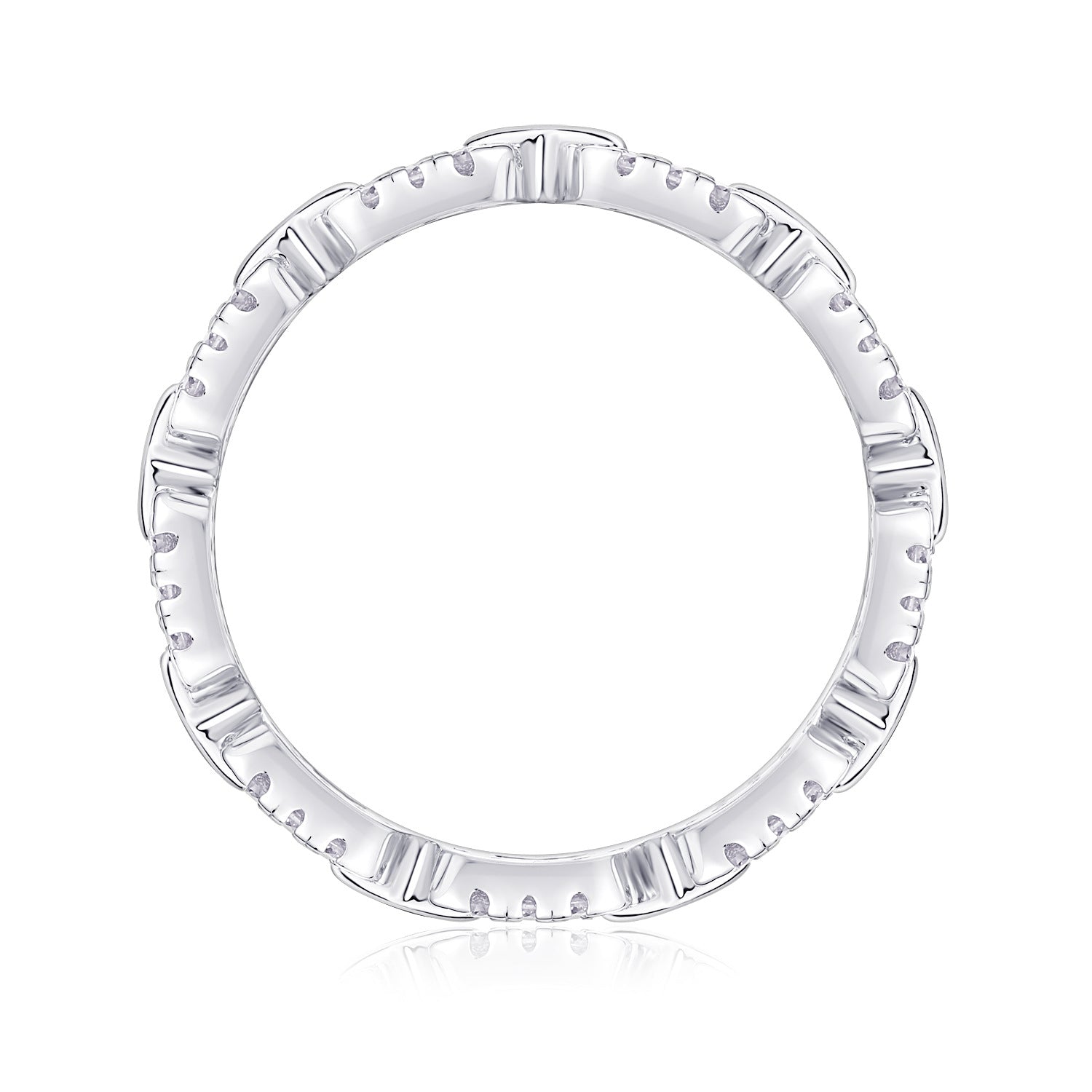 Silver 925 Iced Link Chain Ring