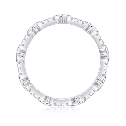Silver 925 Iced Link Chain Ring