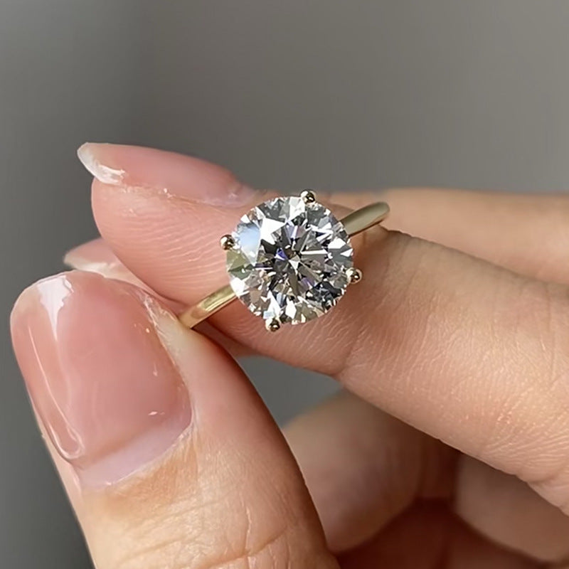 4 carat Round Cut Engagement Diamond Ring