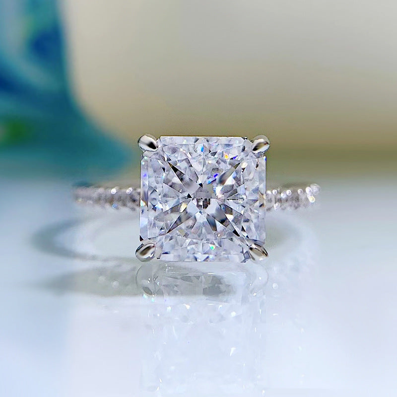 3 carat Crushed Ice Princess-Cut Sparkle Ring