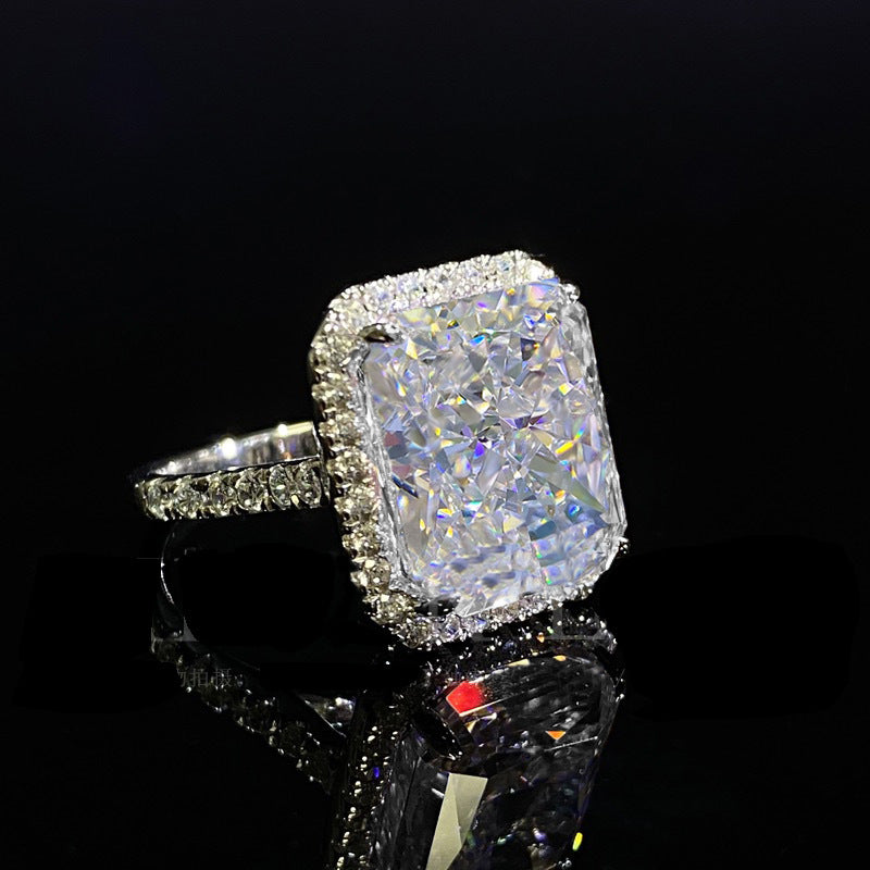 12 carat Crushed Ice Cushion Cut Halo Ring