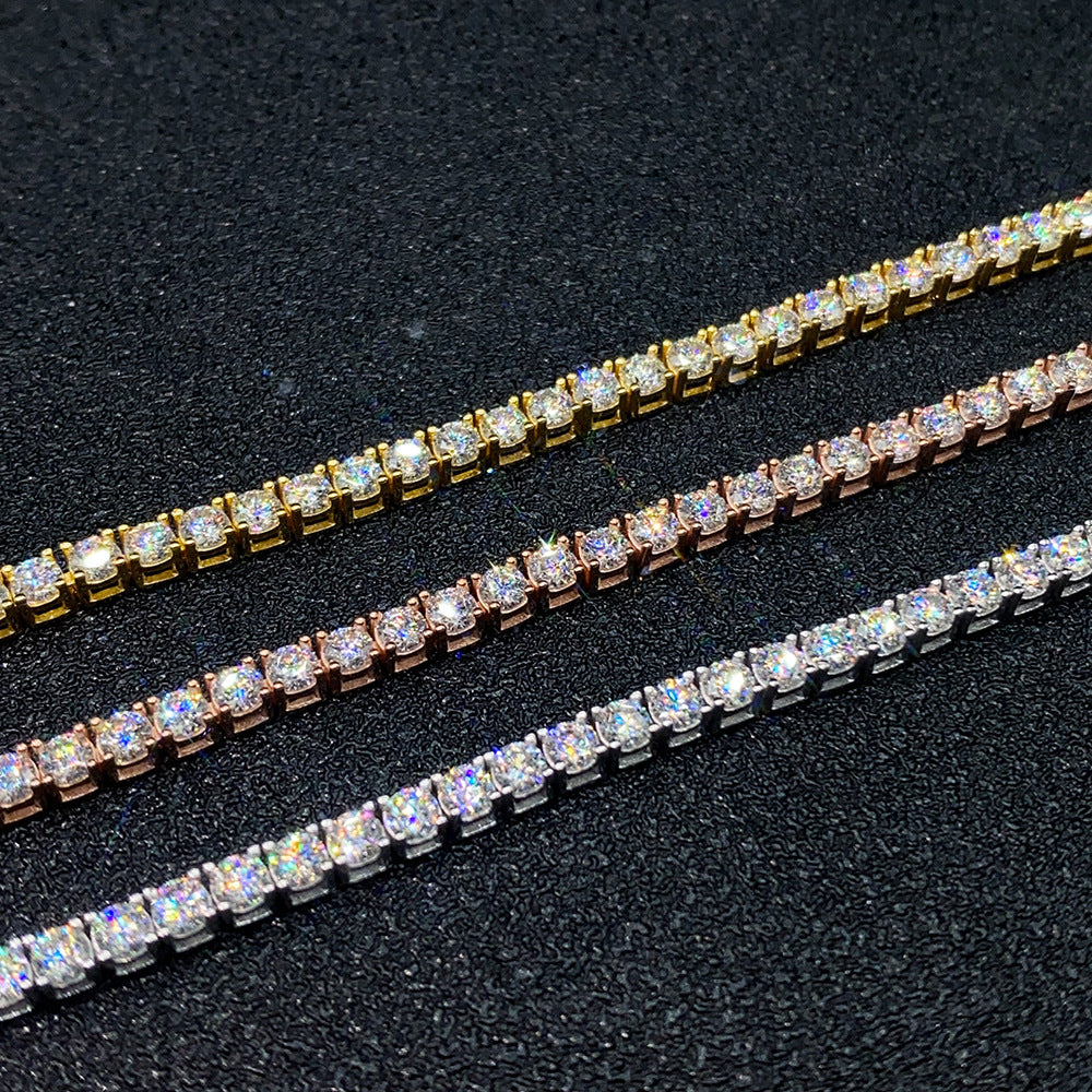 MOISSANITE TENNIS BRACELET 14K GOLD (ALL SIZES). Silver 925