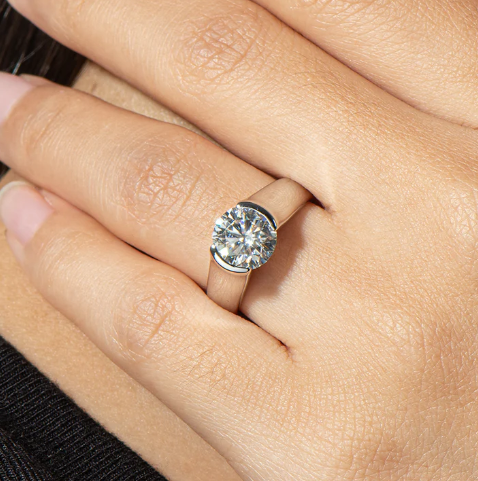 2 Carat Moissanite Diamond Solitaire Ring