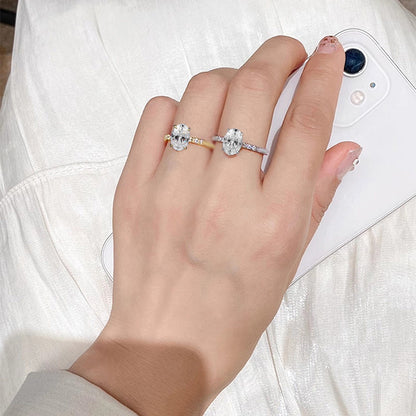 Oval Cut 2CT Solitaire Engagement Ring