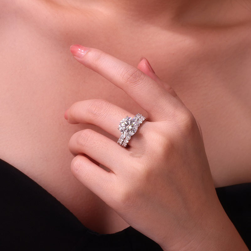 Silver Eternal Brilliance 5 Carat Moissanite Bridal Set