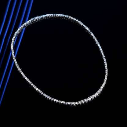 Moissanite Tennis Necklace. Silver 925