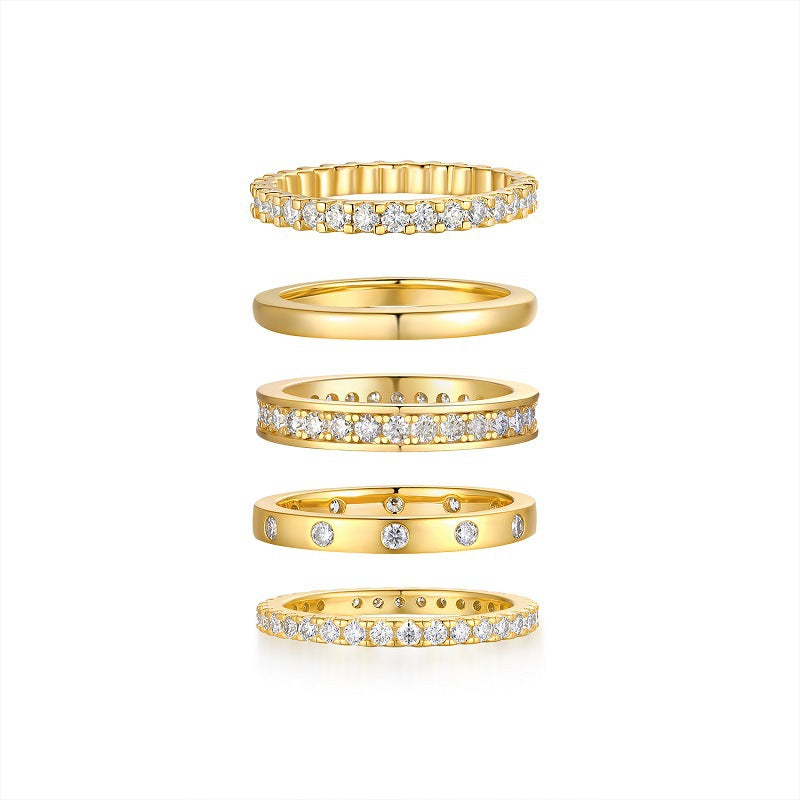 Radiant Harmony Moissanite Stacking Ring Set