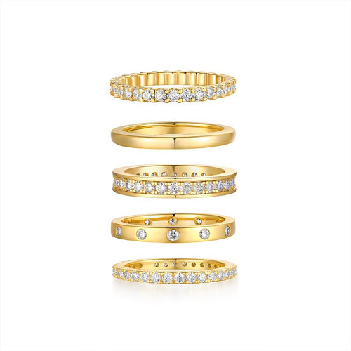 Radiant Harmony Moissanite Stacking Ring Set