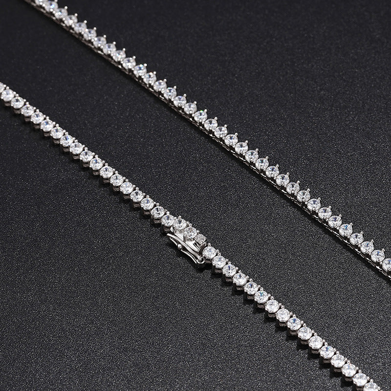 3mm Moissanite Tennis Necklace – 3-Prong Setting