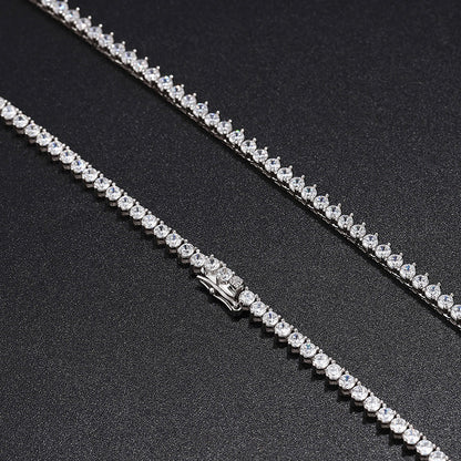 3mm Moissanite Tennis Necklace – 3-Prong Setting