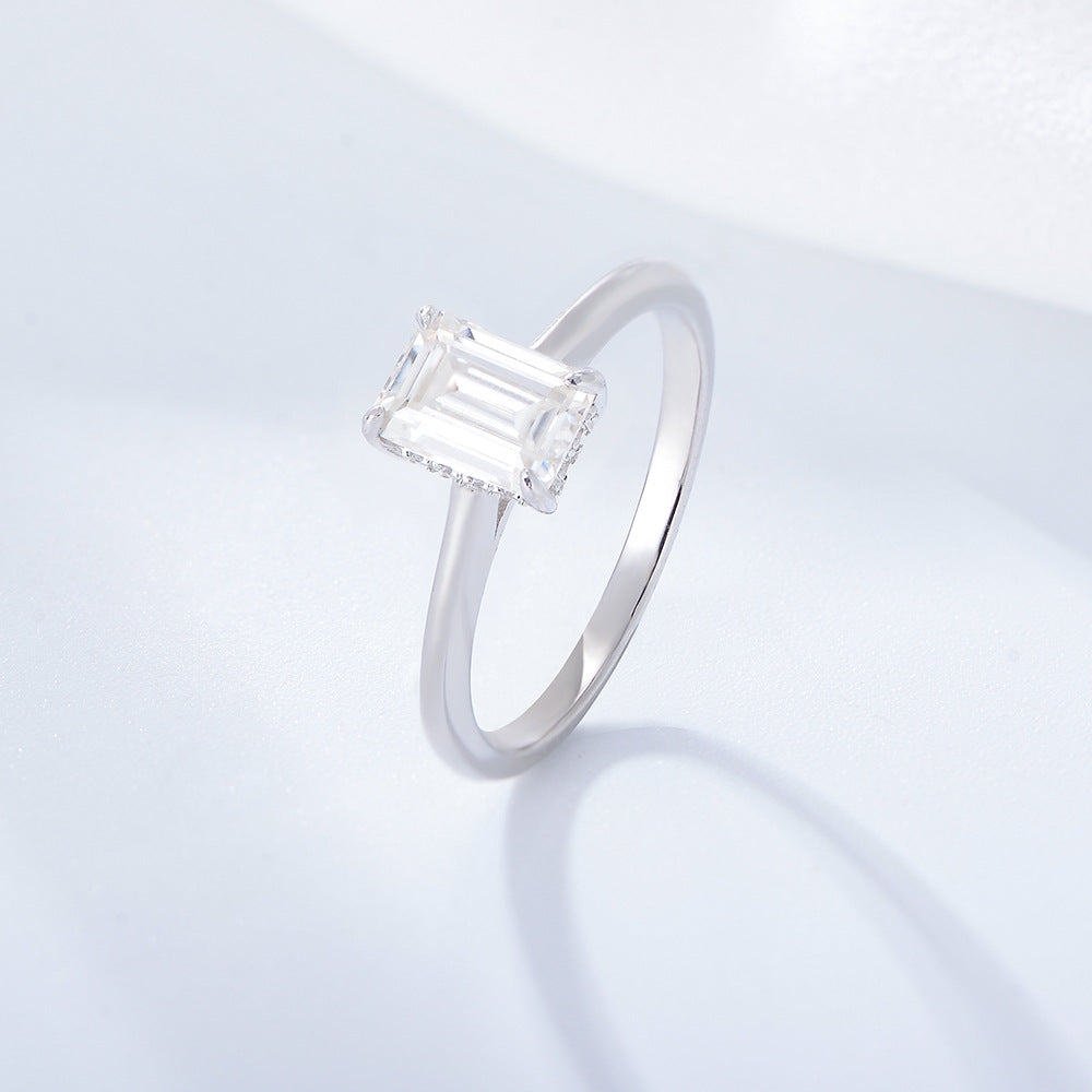 Emerald Cut Solitaire Ring 1 CT