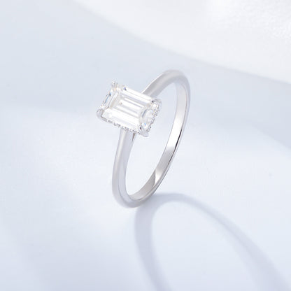 Emerald Cut Solitaire Ring 1 CT