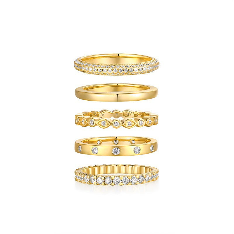 Golden Glow Moissanite Stack Set