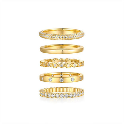 Golden Glow Moissanite Stack Set