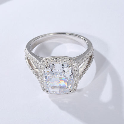 4 CT Cushion Cut Split Shank Halo Engagement Ring