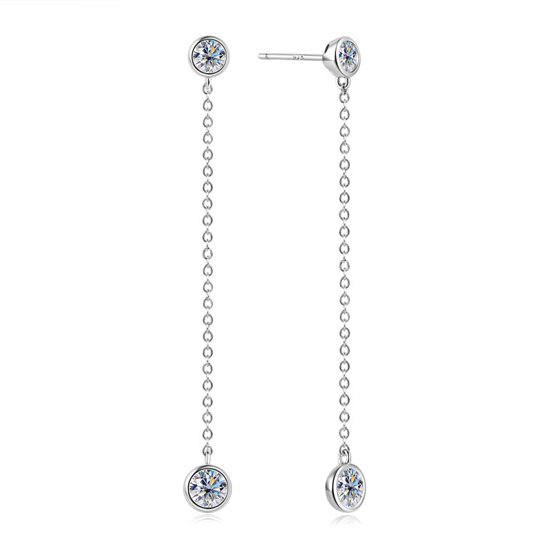 Tassel Moissanite Drop Earrings
