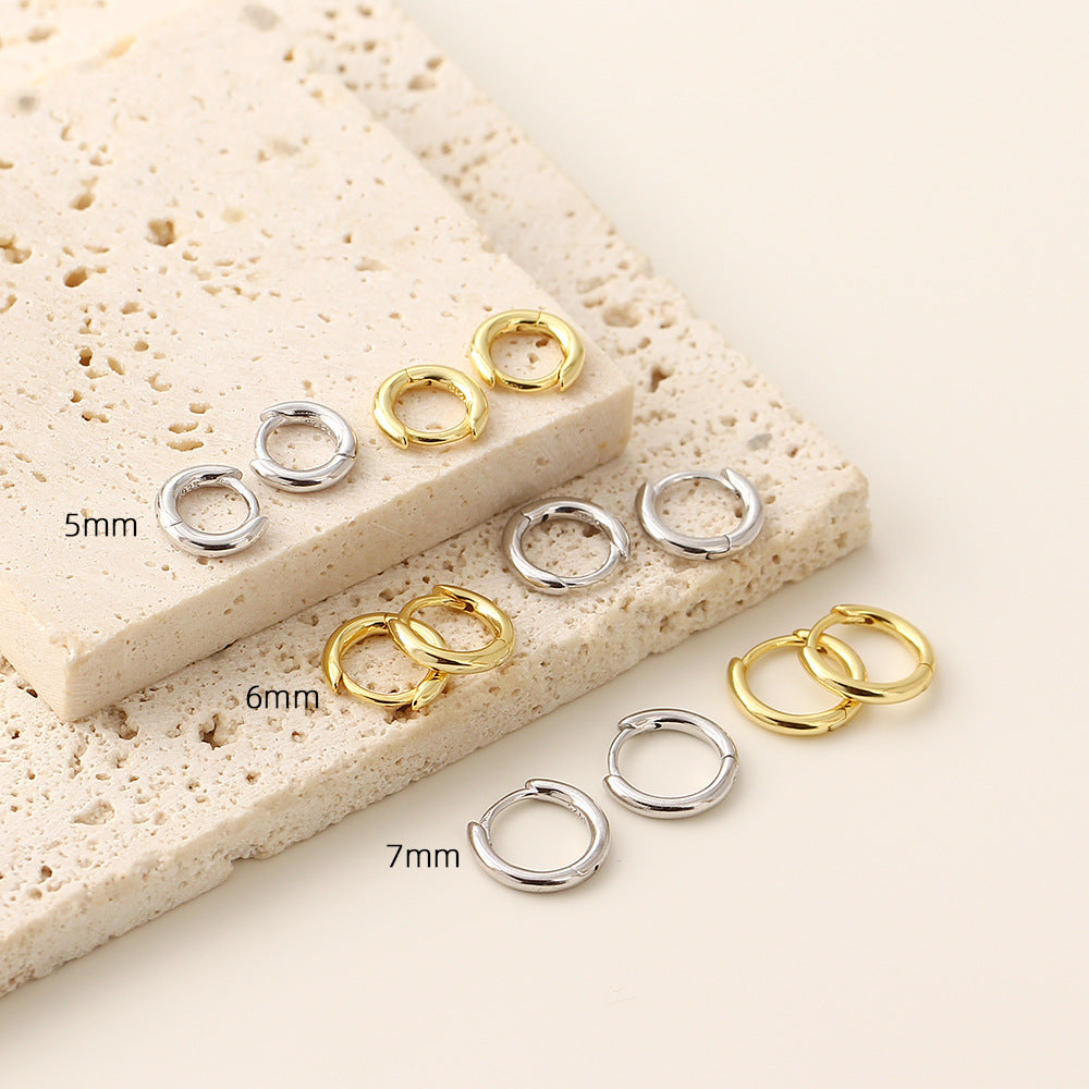 Timeless Gold & Silver Huggie Hoop Earrings - 5mm, 6mm, 7mm