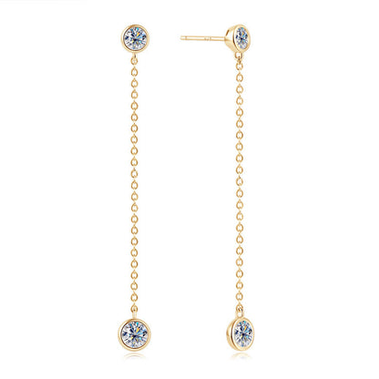 Tassel Moissanite Drop Earrings