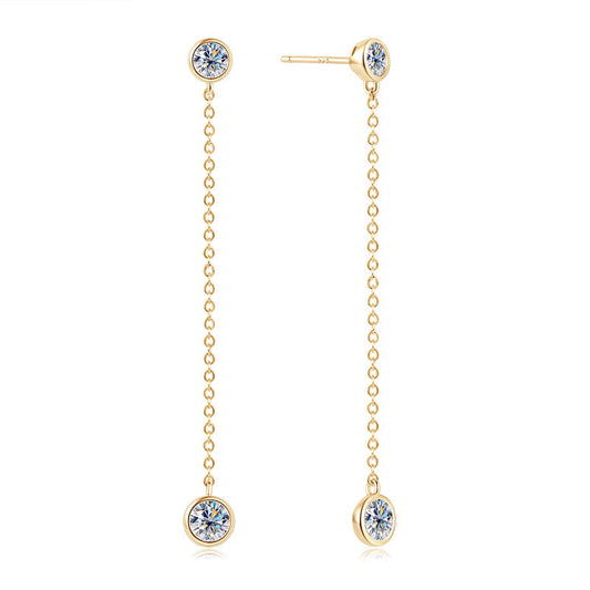 Tassel Moissanite Drop Earrings