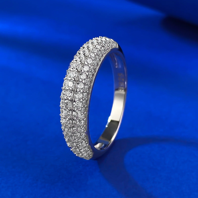 White Gold Plated Iced Pavé Elegance Band 