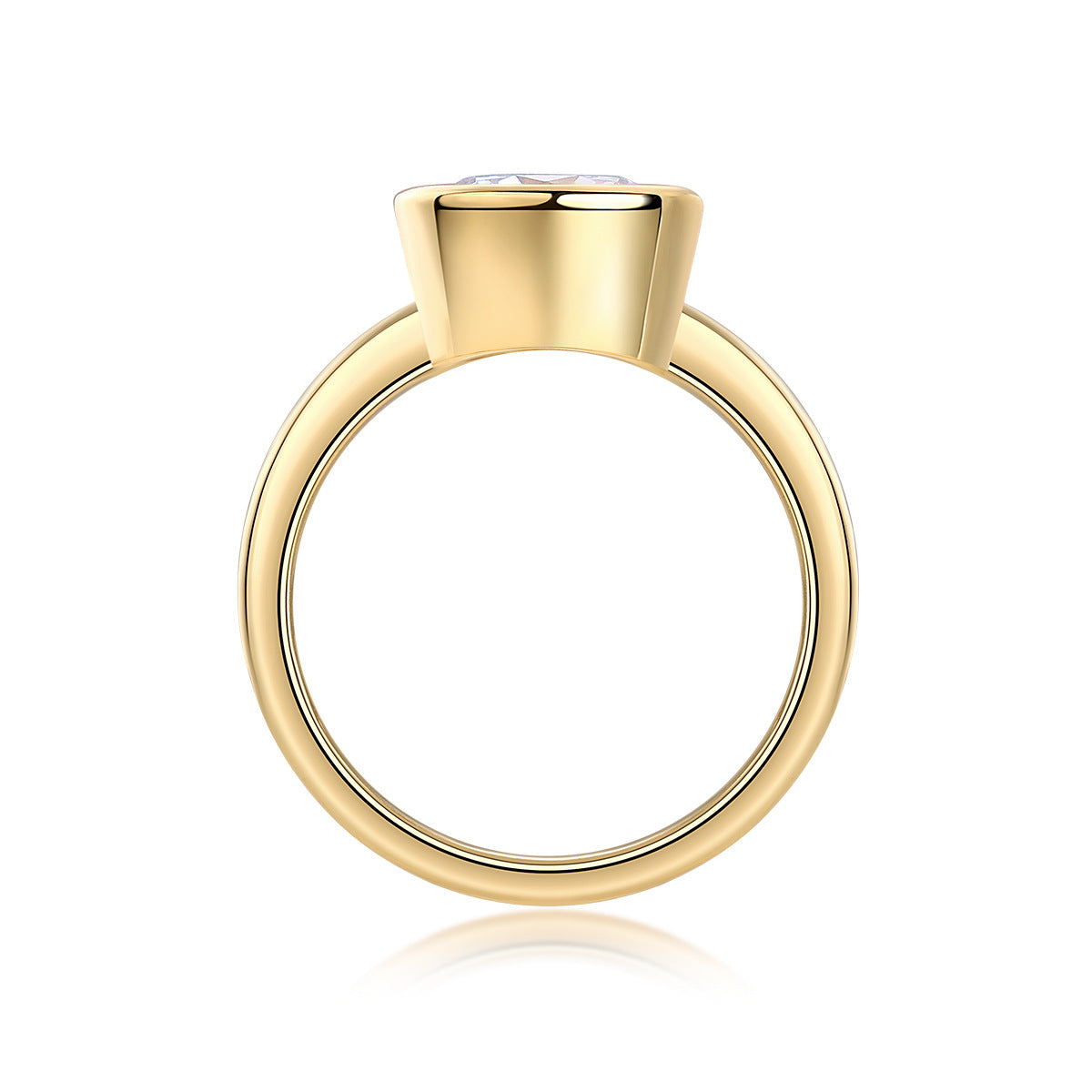 Silver 925 3 CT Moissanite Bezel Ring