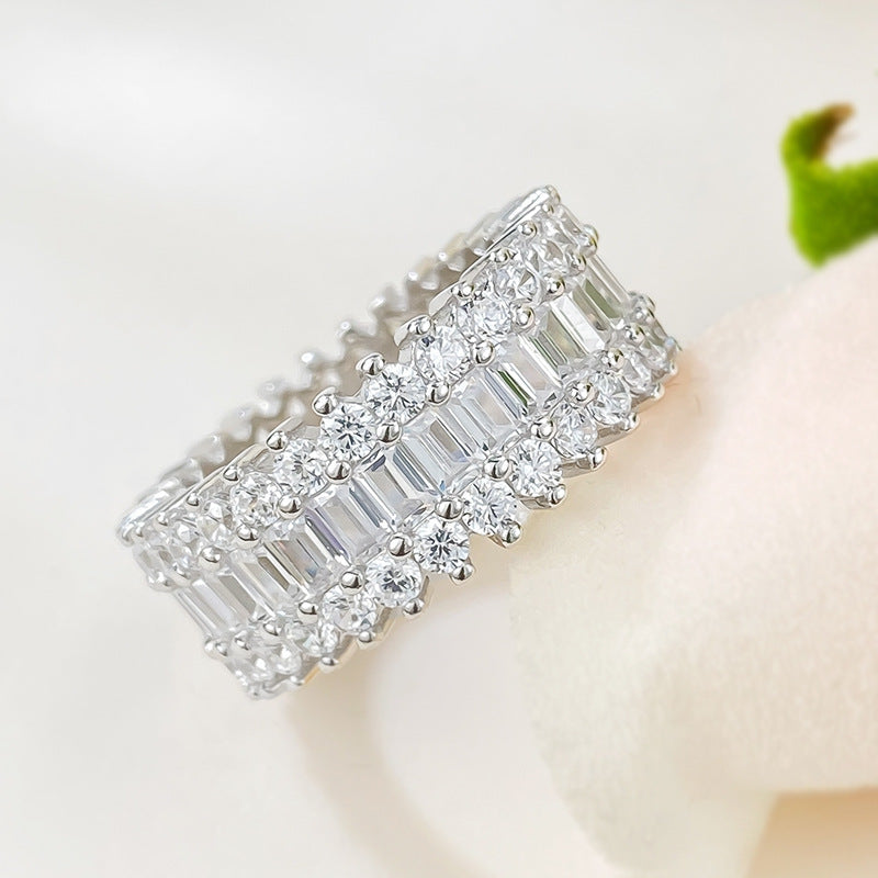 White Gold Plated Eternal Spark Multi-Cut Ring