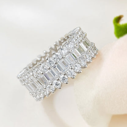White Gold Plated Eternal Spark Multi-Cut Ring