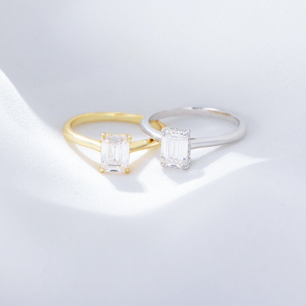 Silver Emerald Cut Ring
