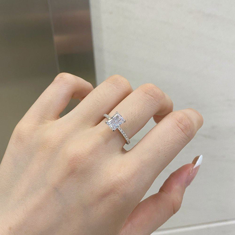 Arctic Light Hidden Halo Ring. White Gold Plated
